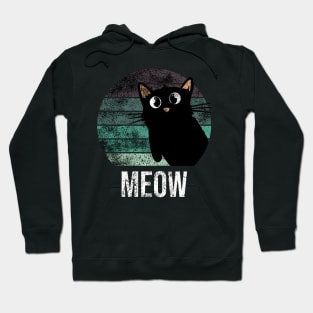 Meow black cat Hoodie